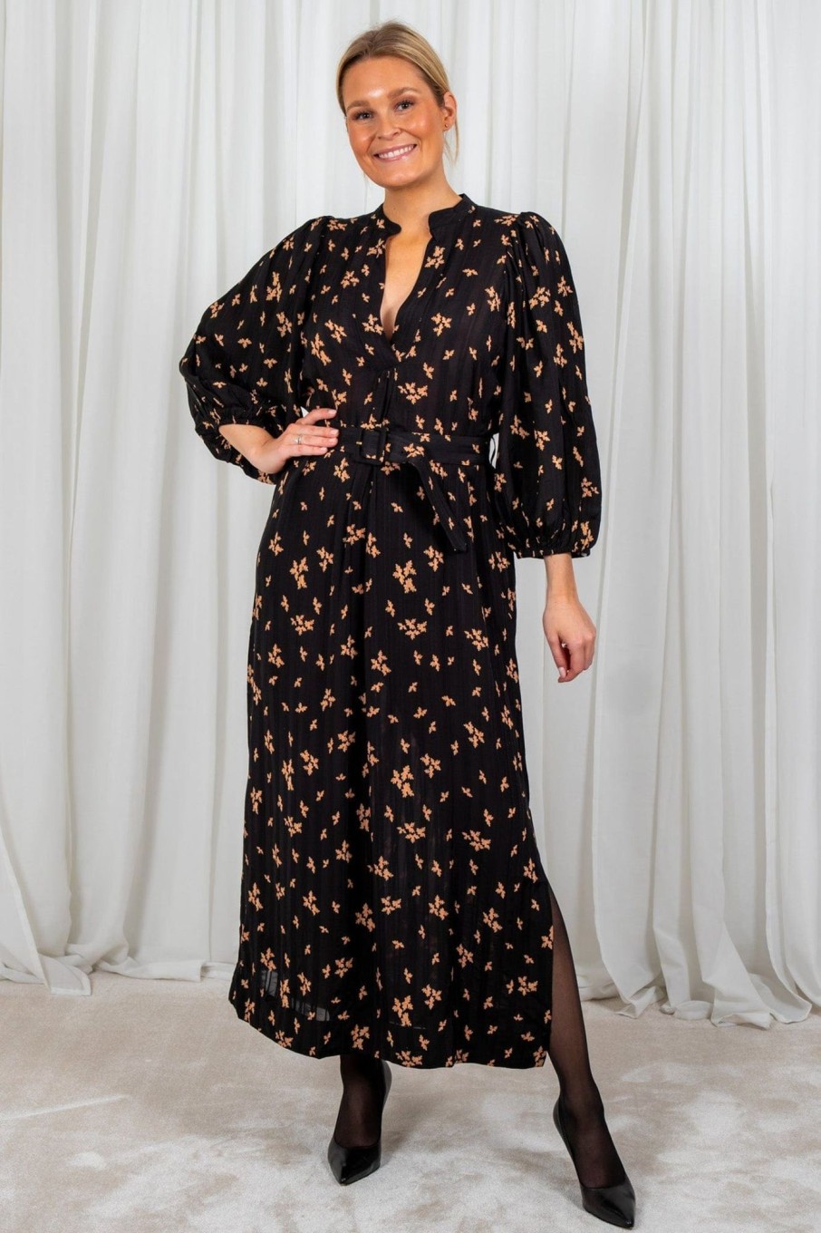 Klaer ByTiMo | Boho Relaxed Dress Leaves Black