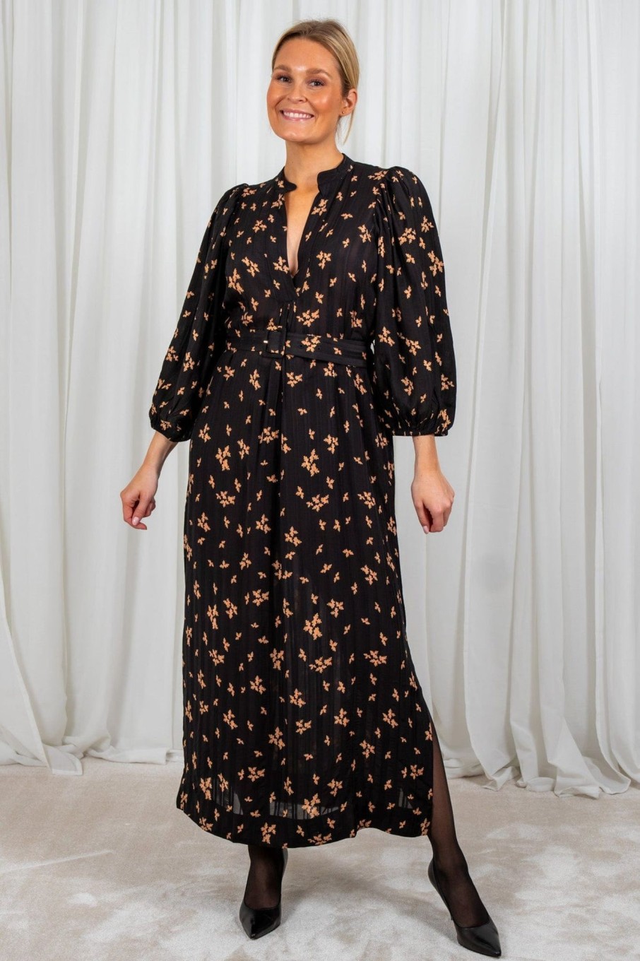 Klaer ByTiMo | Boho Relaxed Dress Leaves Black