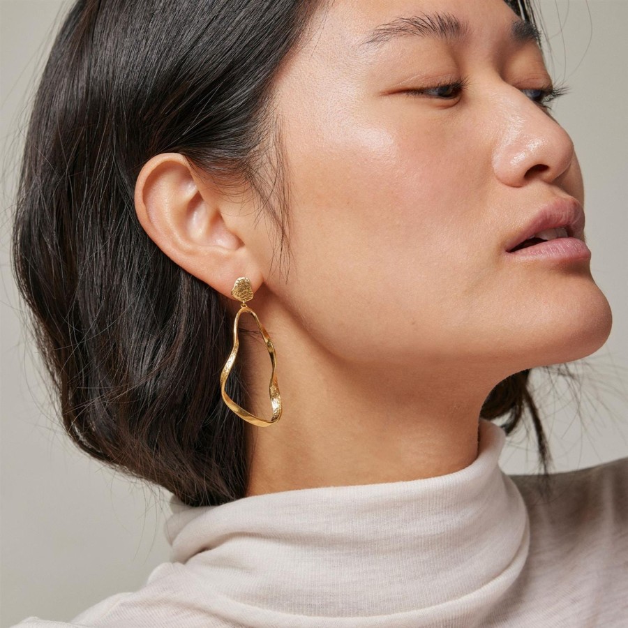 Tilbehor ENAMEL Copenhagen | Aloma Large Earrings Gold Yellow