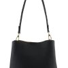 Tilbehor Pourchet | Cowhide Leather Small Size Hobo Bag Noir Black