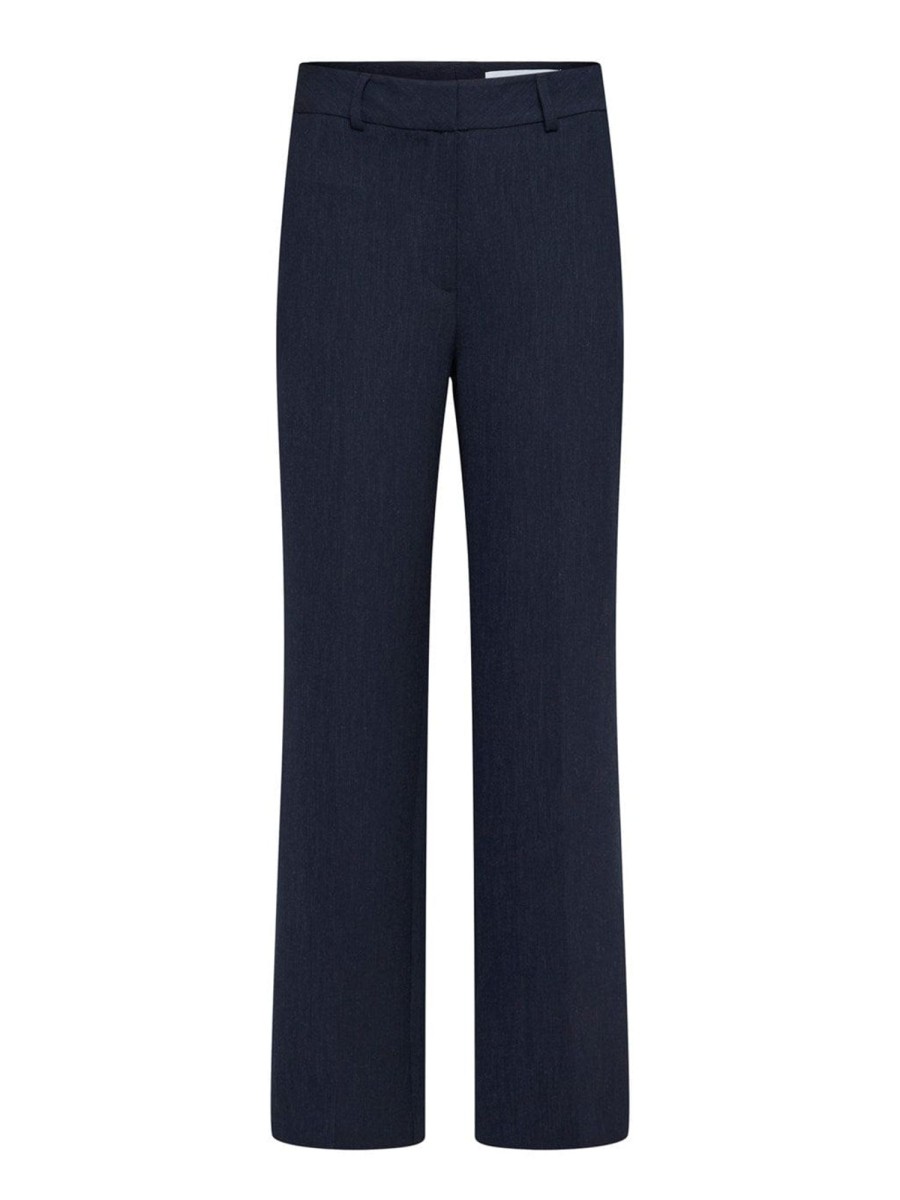 Klaer Selected Femme | Rita Mw Wide Pant Dark Sapphire Melange Blue