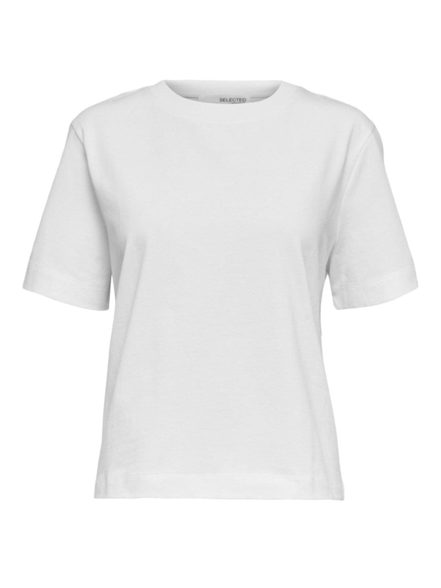 Klaer Selected Femme | Essential Ss Boxy Tee Bright White