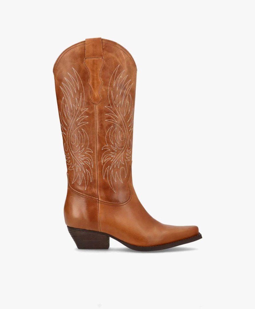 Sko Phenumb Copenhagen | Frankie Western Boots Cognac Saddlebrown