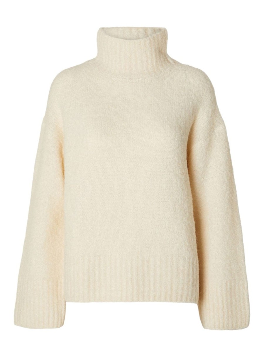 Klaer Selected Femme | Gabella Ls Knit High-Neck W Birch Beige