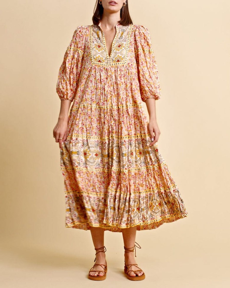 Klaer ByTiMo | Twisted Shift Dress Flower Combo Yellow