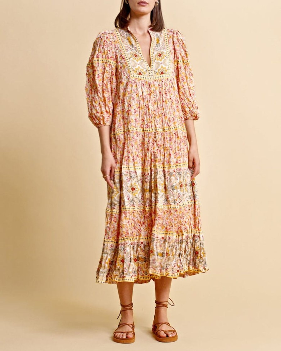 Klaer ByTiMo | Twisted Shift Dress Flower Combo Yellow