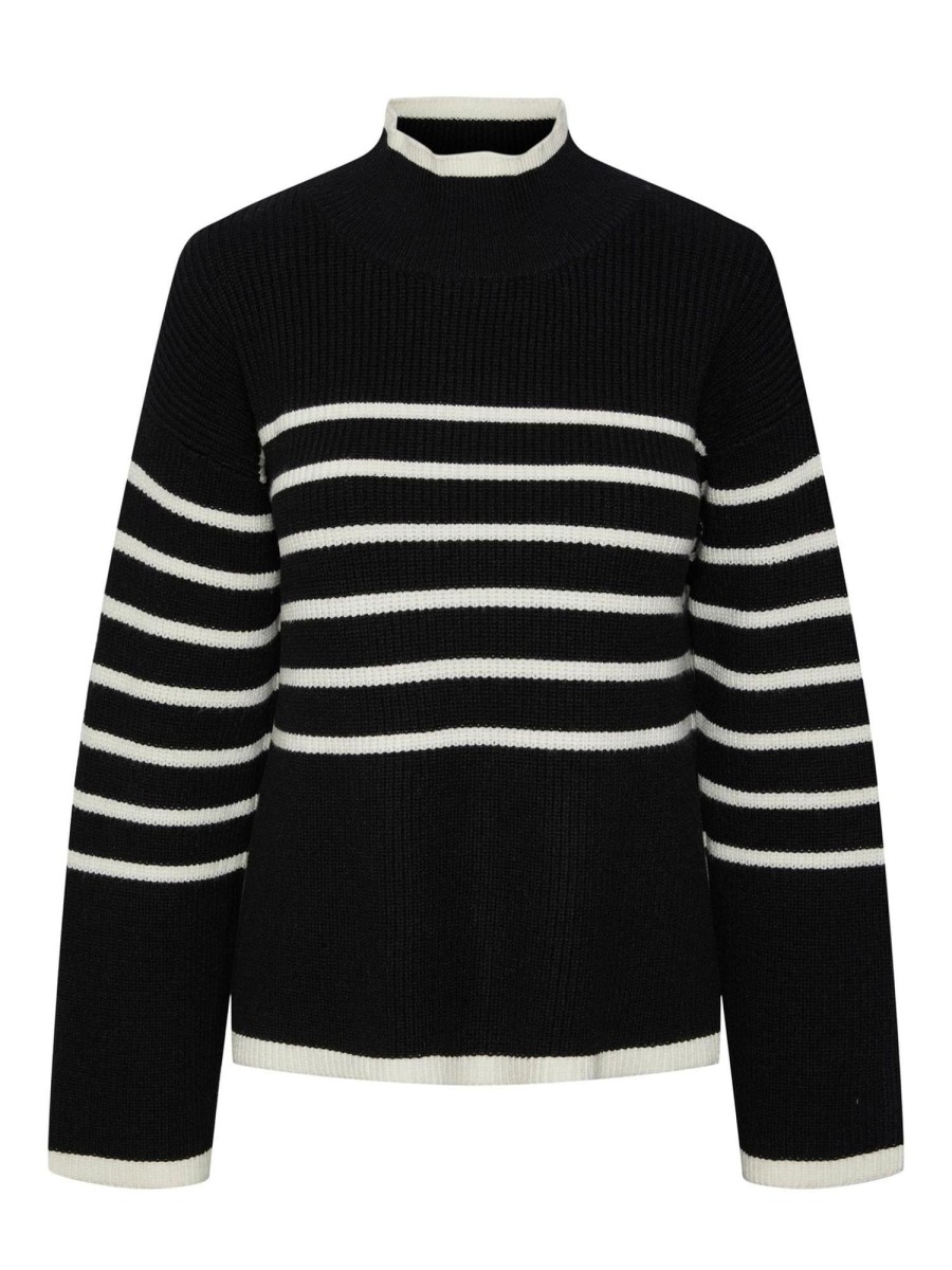 Klaer Y.A.S | Yasalma Ls Knit Pullover Ca W. Birch Stripe Black