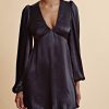 Klaer ByTiMo | Crepe Satin V-Neck Dress Black