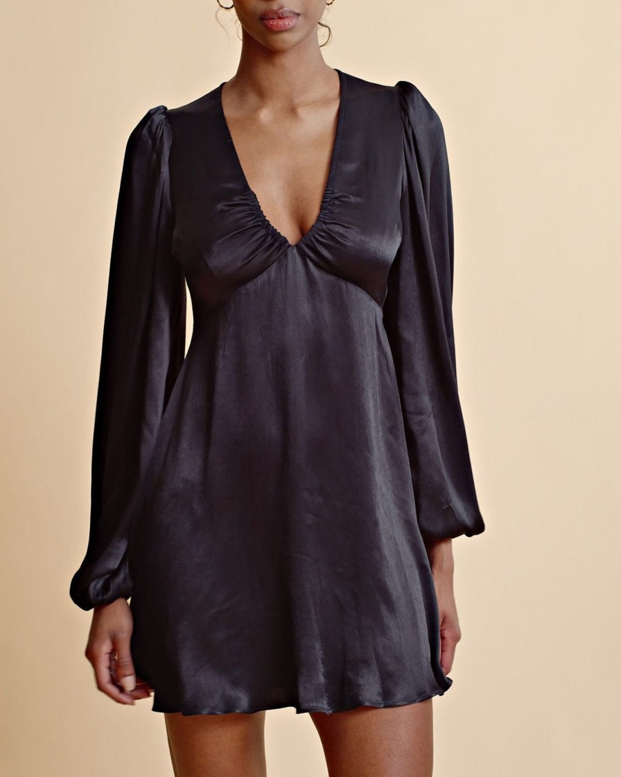 Klaer ByTiMo | Crepe Satin V-Neck Dress Black