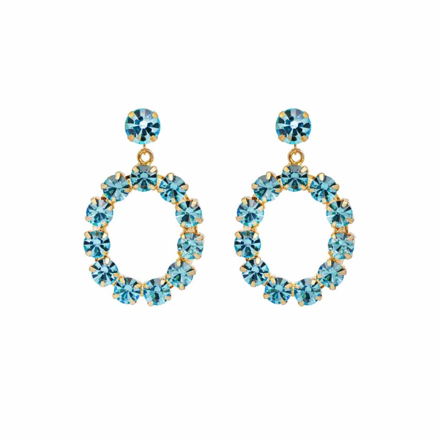 Tilbehor Camilla Øhrling | Camilla Crystal Earrings, Ocean Blue