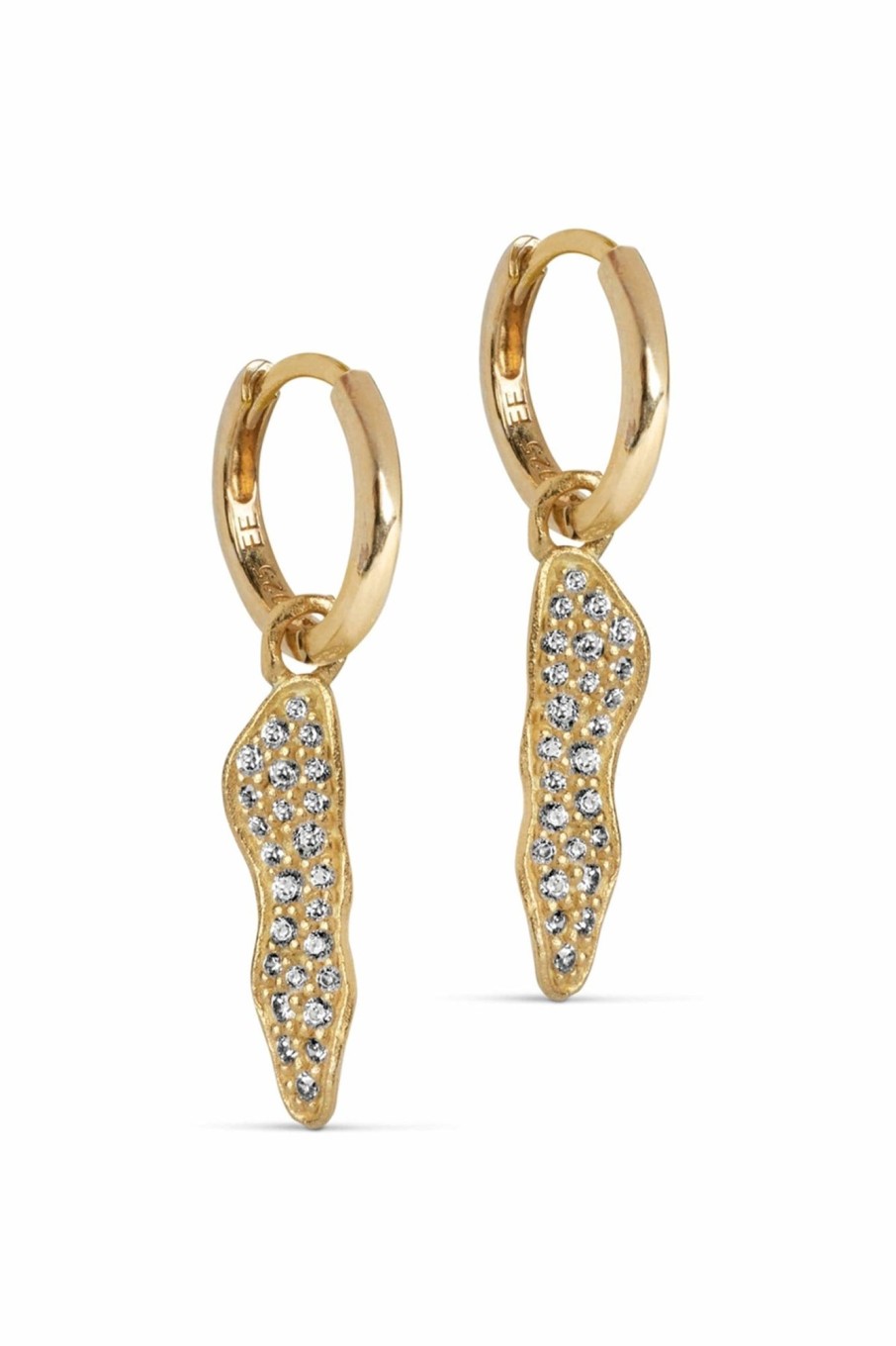 Tilbehor ENAMEL Copenhagen | Sparkling Julia Hoops Gold Yellow