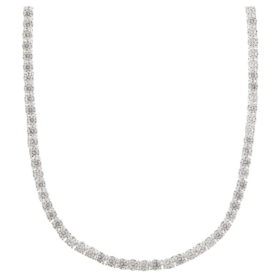 Tilbehor Orelia | Crystal Cup Chain Necklace Silver Gray