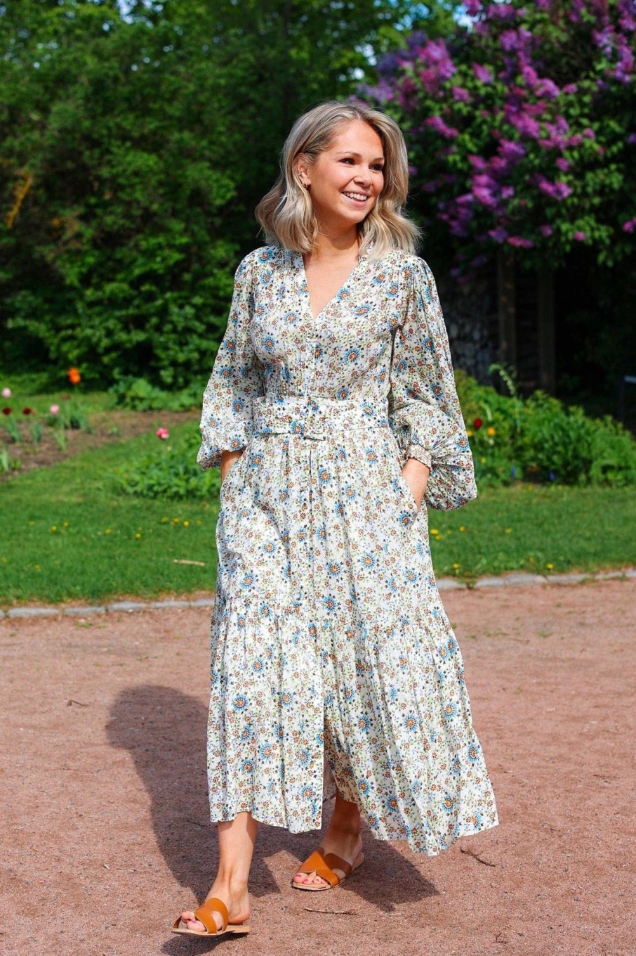 Klaer ByTiMo | Bohemian Midi Dress Leaves Blue