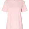 Klaer Selected Femme | Myessential Ss O-Neck Tee Cradle Pink