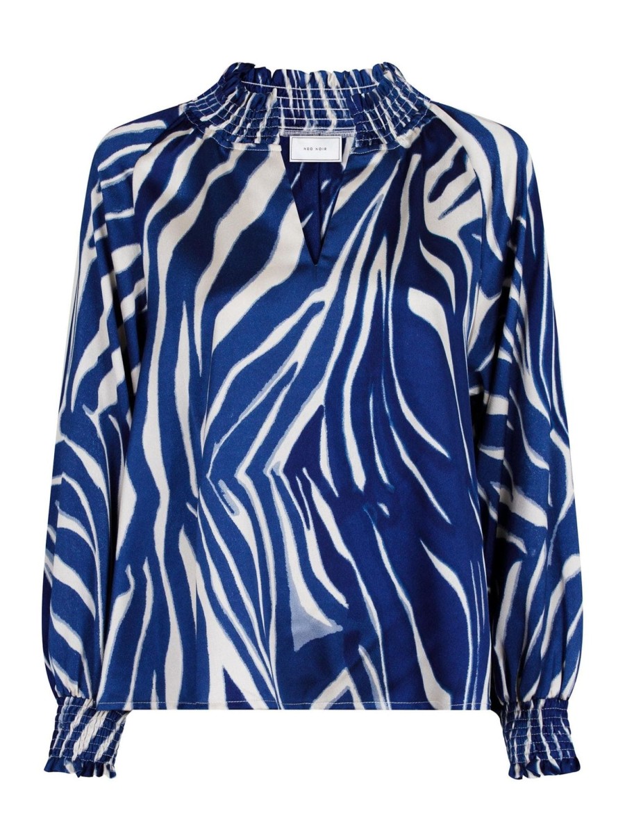 Klaer Neo Noir | Stone Wave Line Blouse Blue