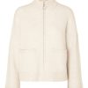 Klaer Selected Femme | Sia Ras Ls Knit Zipper Cardigan Birch Beige