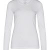 Klaer Claire Woman | Longsleeve Cotton O-Neck Side Logo White