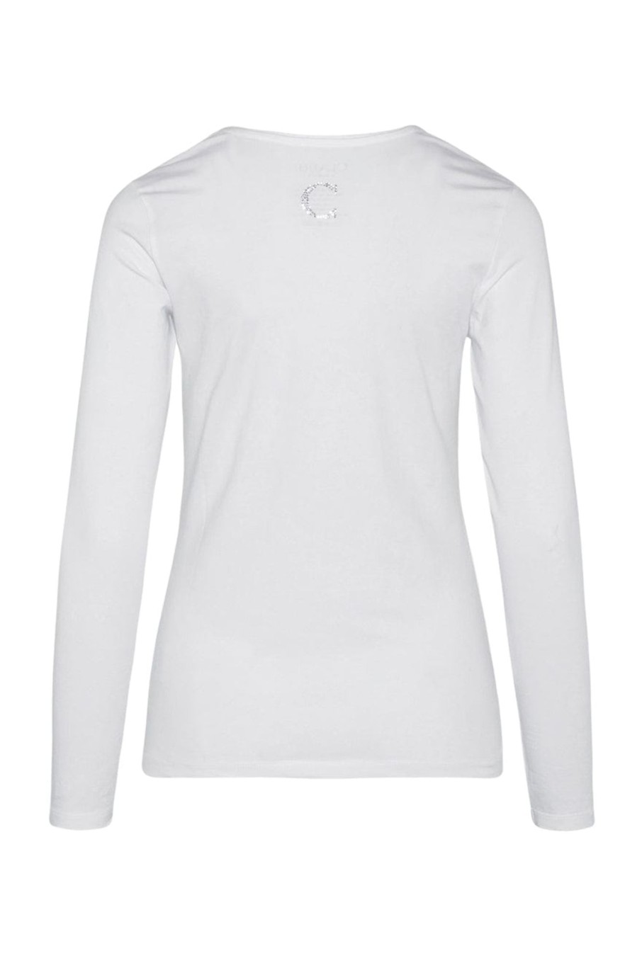 Klaer Claire Woman | Longsleeve Cotton O-Neck Side Logo White