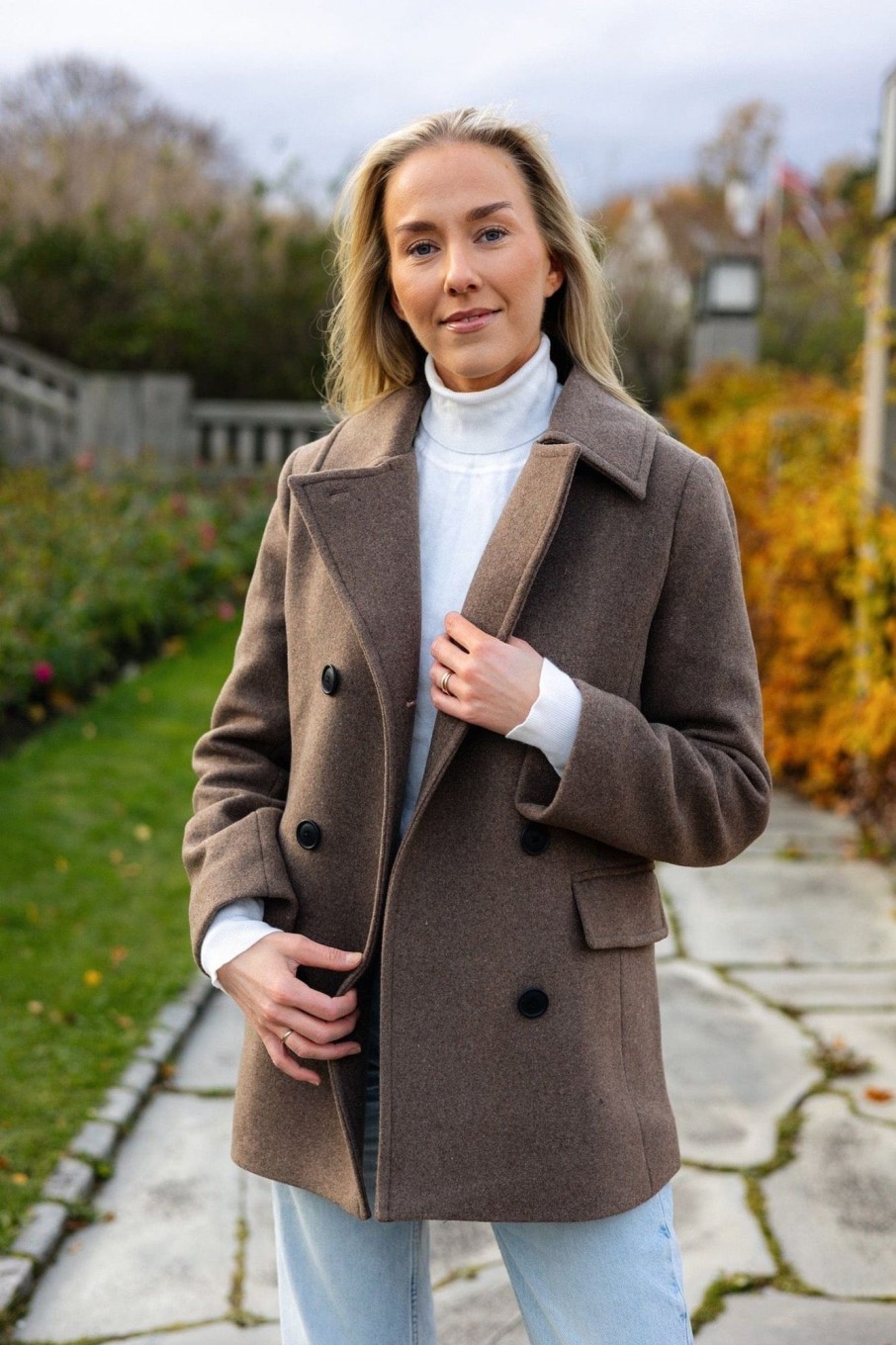 Klaer Inwear | Perryiw Sailor Coat Mocha Grey Melange Saddlebrown