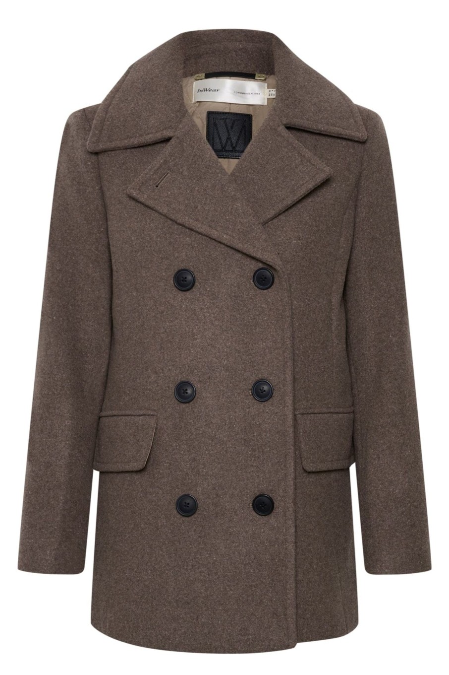 Klaer Inwear | Perryiw Sailor Coat Mocha Grey Melange Saddlebrown