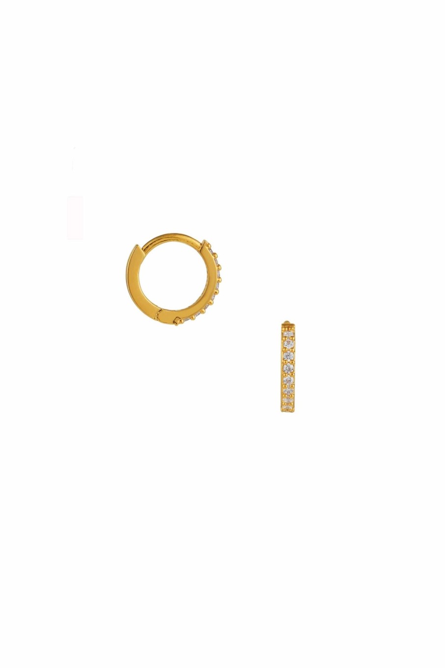 Tilbehor Orelia | Pave Mini Micro Hoop Pale Gold Yellow