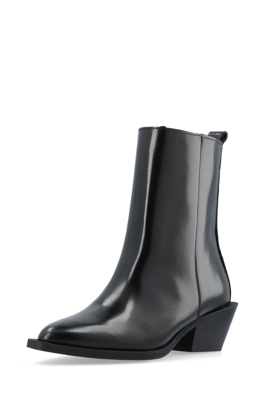 Sko Bianco | Biamona Western Zip Boot Polido Black