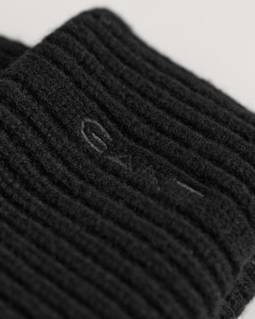 Tilbehor GANT | Wool Ribbed Beanie Black