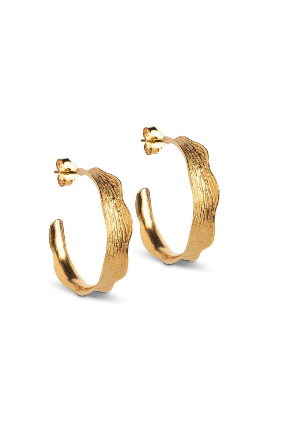 Tilbehor ENAMEL Copenhagen | Ane Large Earrings Gold Yellow