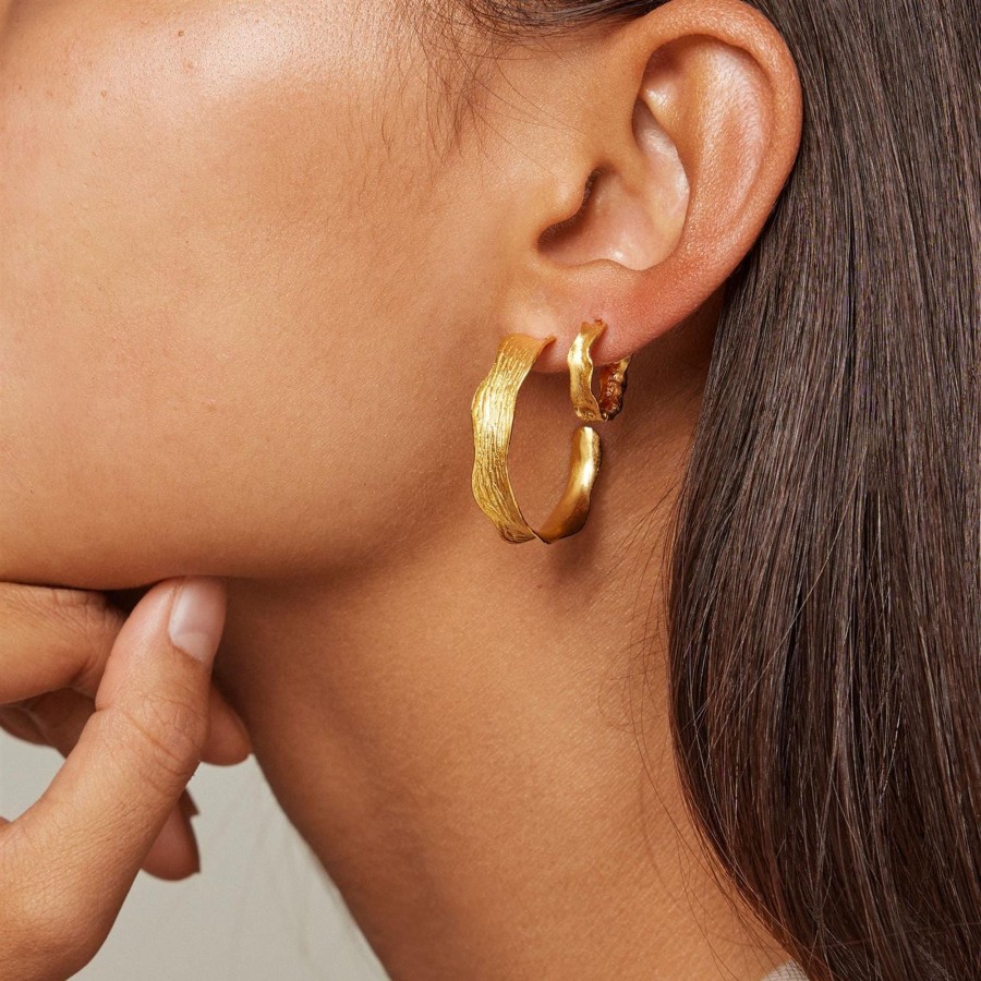 Tilbehor ENAMEL Copenhagen | Ane Large Earrings Gold Yellow