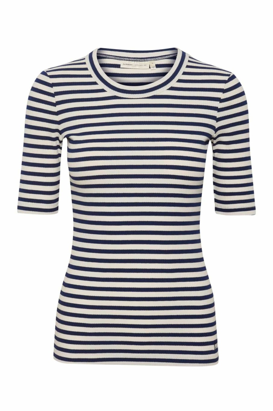 Klaer Inwear | Dagnaiw Striped T-Shirt - Whisper White / Midnight Blue