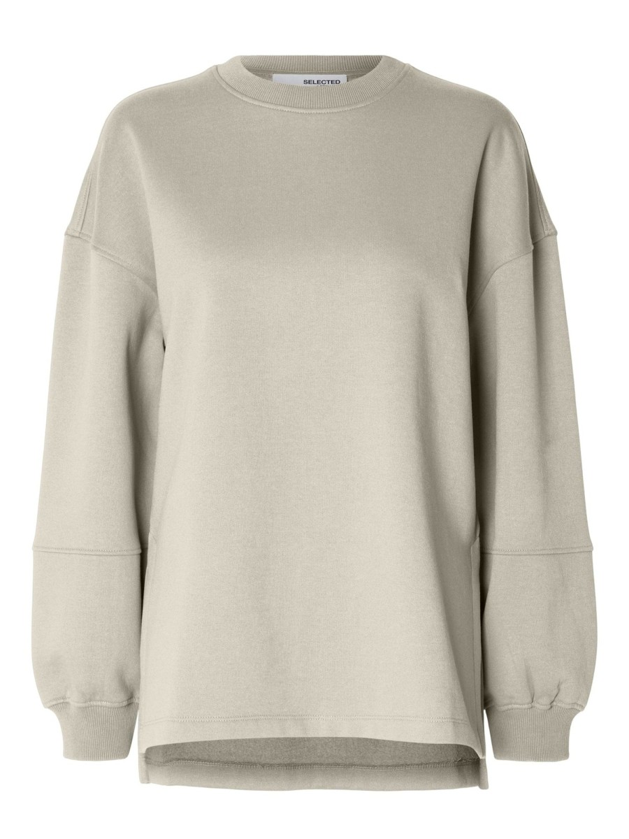 Klaer Selected Femme | Yrsa Ls Crew Neck Sweat Oatmeal Beige