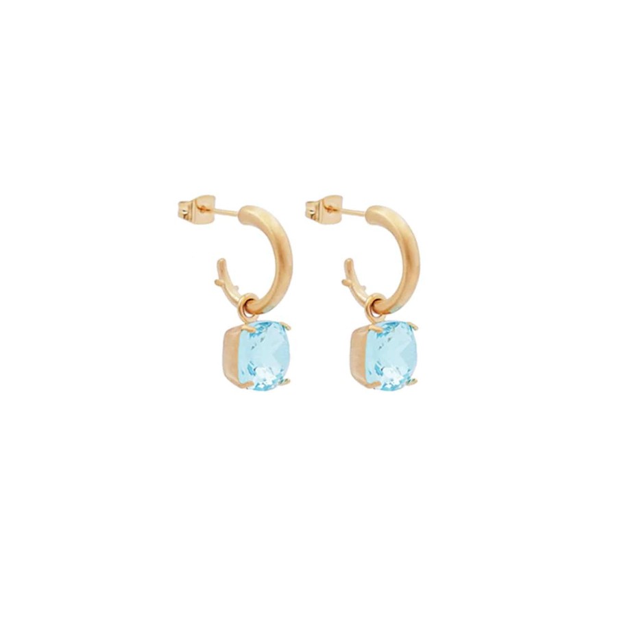 Tilbehor Camilla Øhrling | Carla Crystal Earrings, Ocean Blue