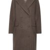 Klaer Inwear | Perryiw Classic Coat Mocha Grey Melange Saddlebrown