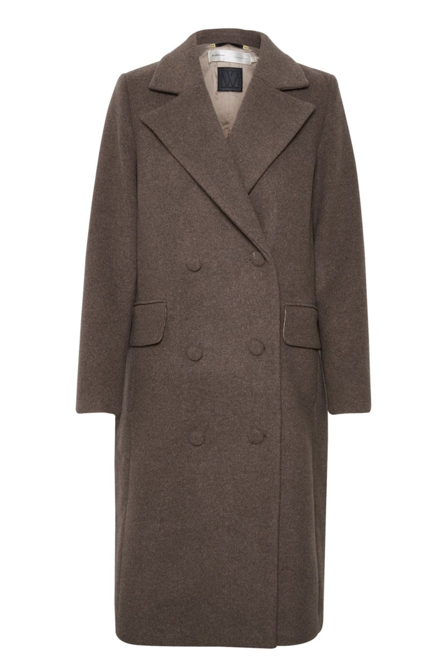 Klaer Inwear | Perryiw Classic Coat Mocha Grey Melange Saddlebrown