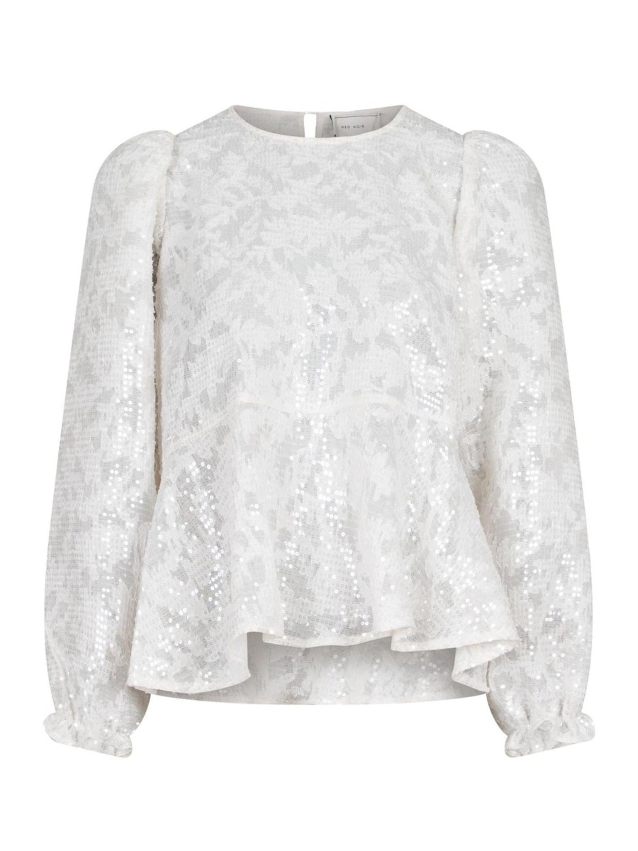 Klaer Neo Noir | Rizzo Sequins Blouse Ivory Beige