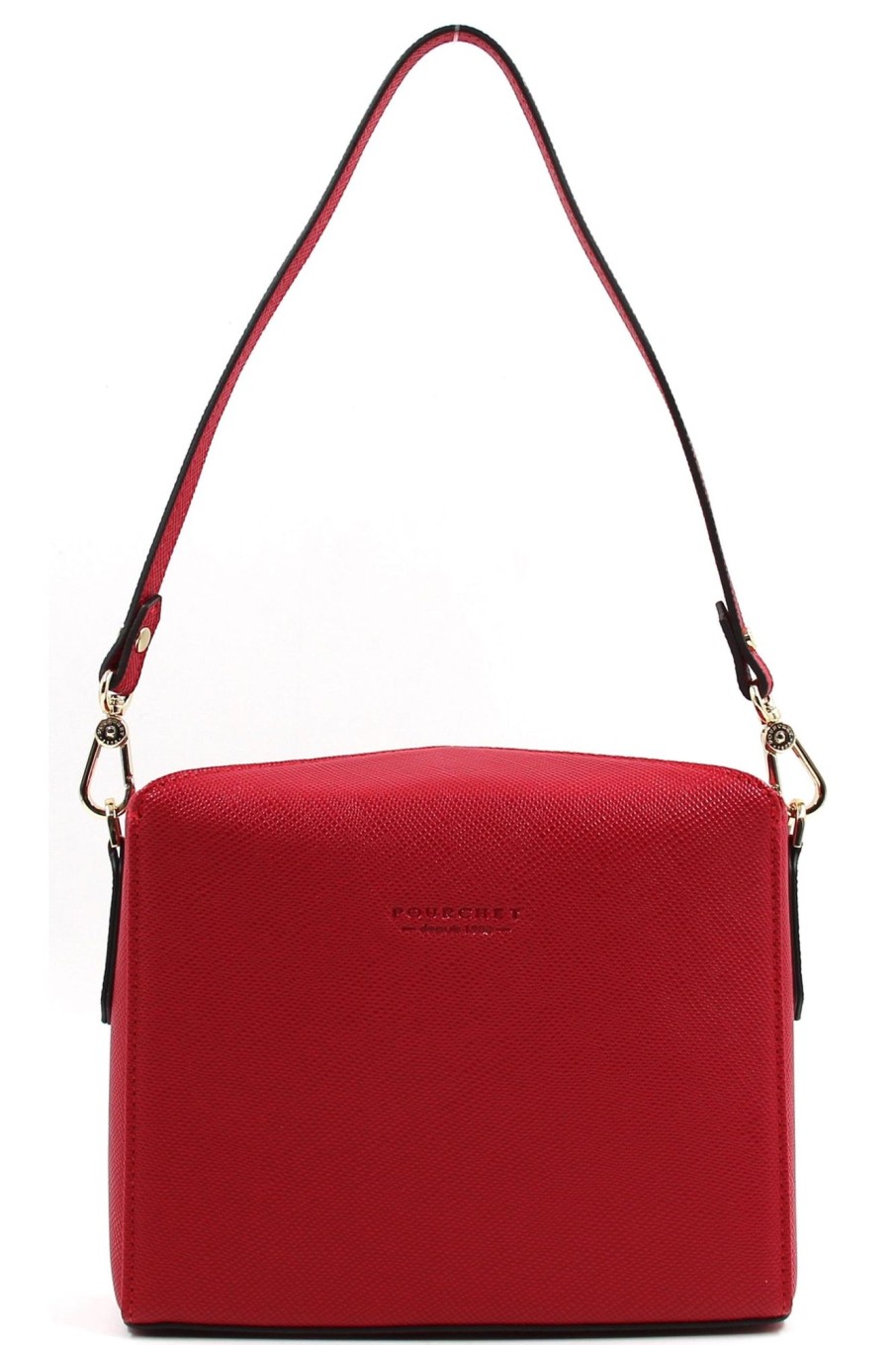 Tilbehor Pourchet | Grainy Synthetic Convertible Clutch Rouge Red