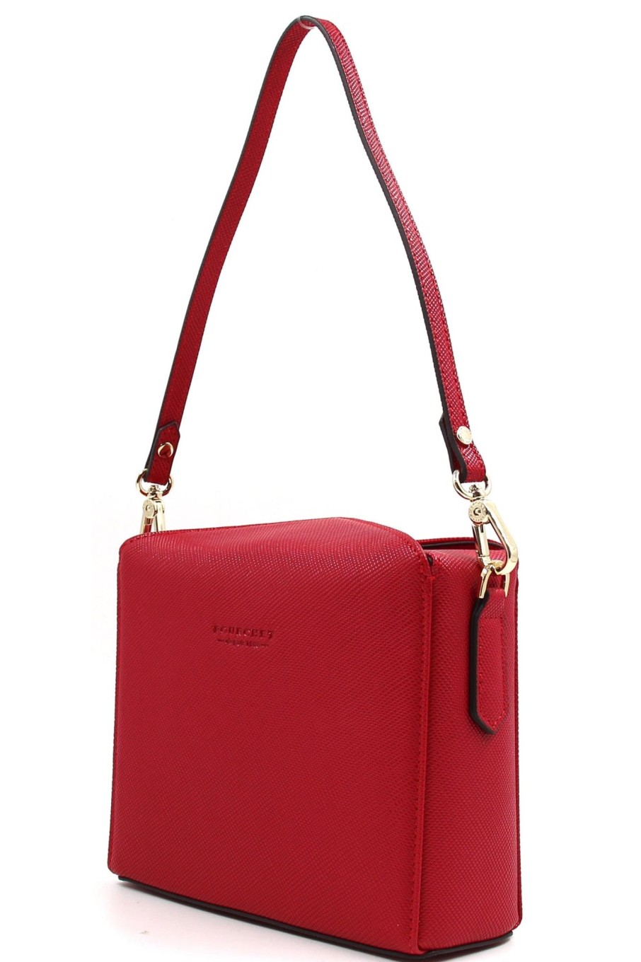 Tilbehor Pourchet | Grainy Synthetic Convertible Clutch Rouge Red