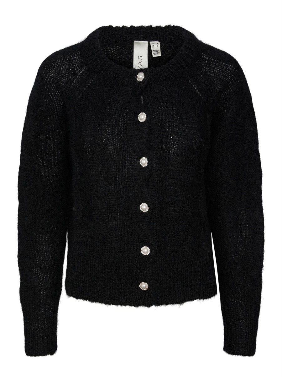 Klaer Y.A.S | Yaslivacable Ls Knit Cable Cardigan Black