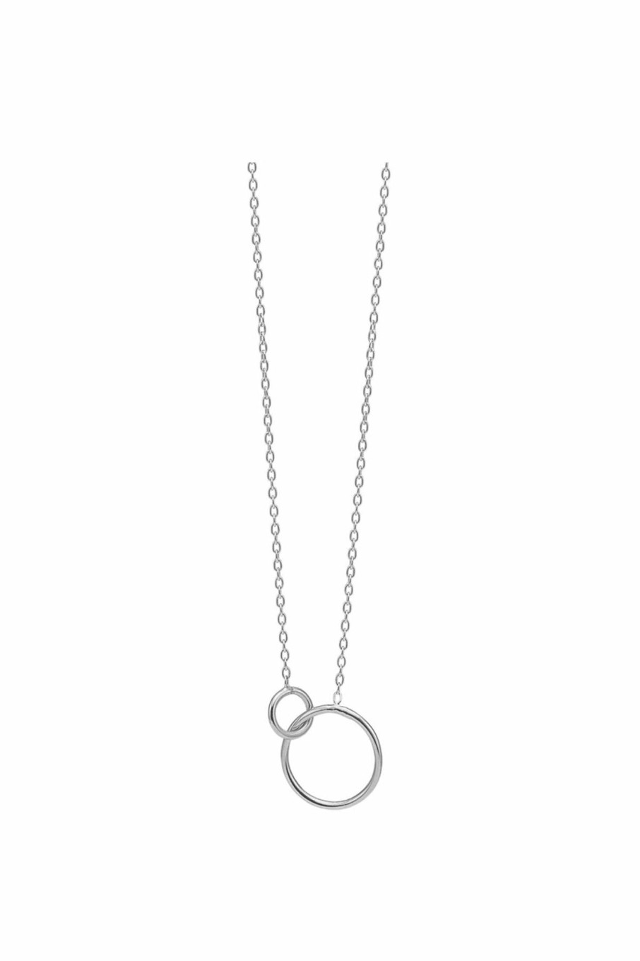 Tilbehor ENAMEL Copenhagen | Double Circle Necklaces Silver Gray