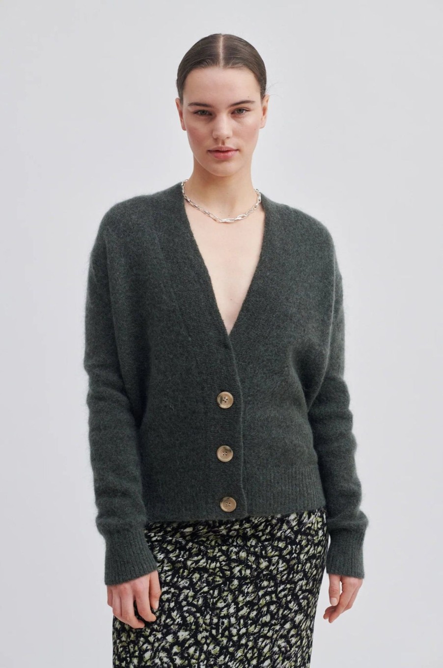 Klaer Second Female | Brookline Knit Cardigan Kambaba Green