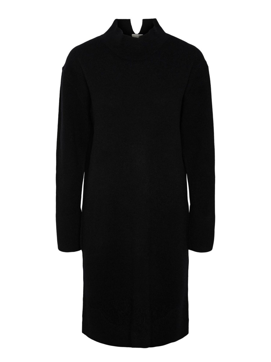 Klaer Y.A.S | Yasemilie Ls High Neck Knit Dress Black