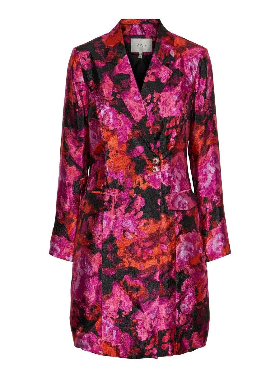 Klaer Y.A.S | Yastwilightgarden Ls Blazer Dress Show Black Pink