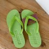 Sko Sleepers | Slim Wide Strap Flip Flop Sap Green