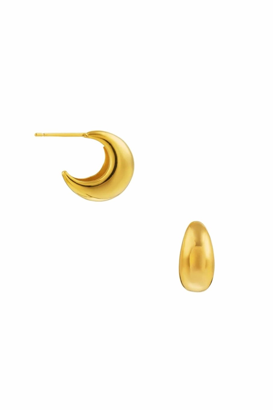 Tilbehor Orelia | Tapered Domed Hoop Pale Gold Yellow