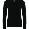 Klaer Claire Woman | L/S Cotton O-Neck Side Logo Black