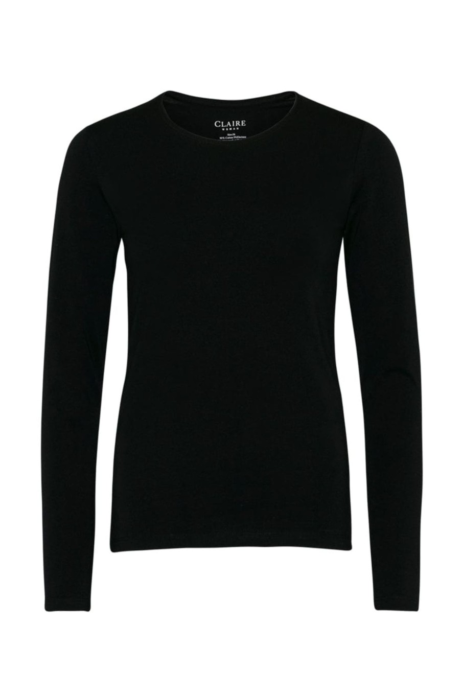 Klaer Claire Woman | L/S Cotton O-Neck Side Logo Black