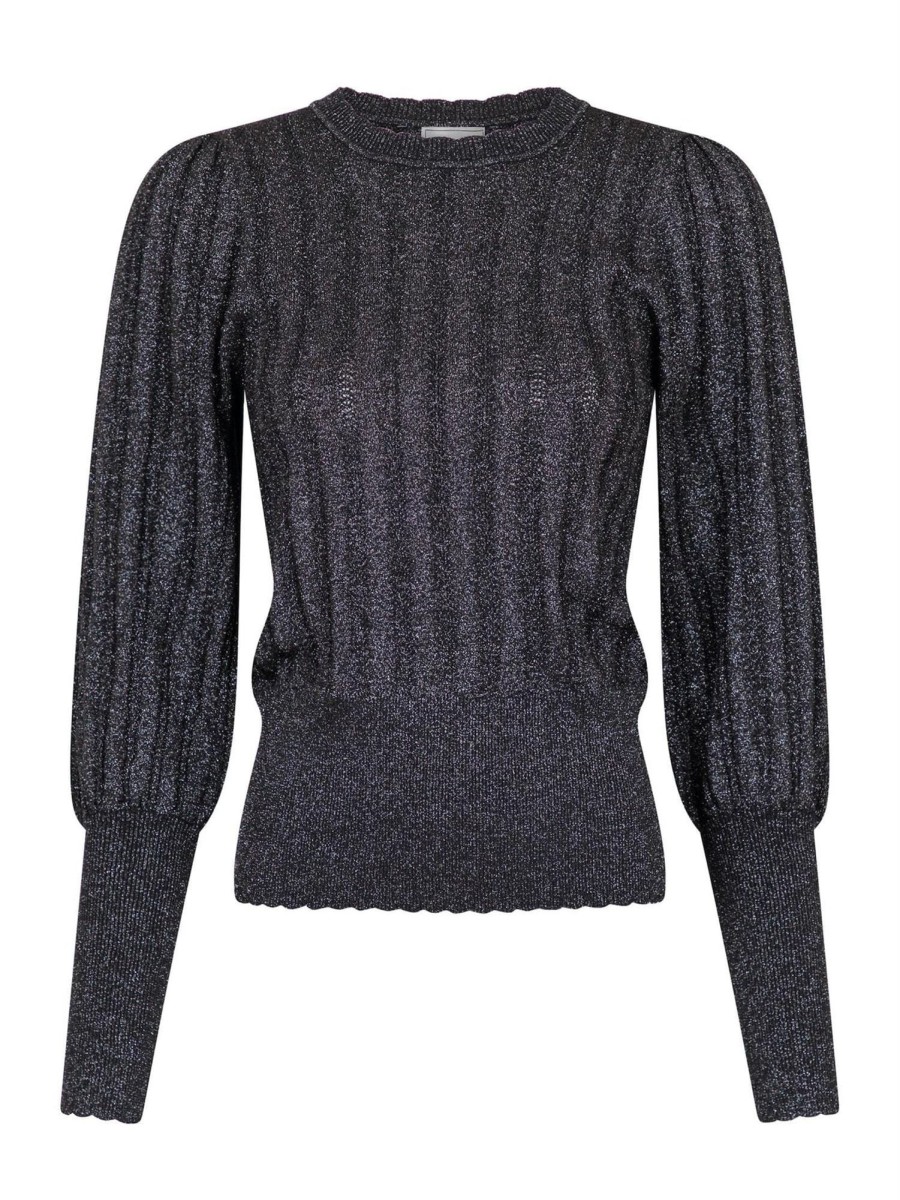 Klaer Neo Noir | Dary Glitter Knit Blouse Black