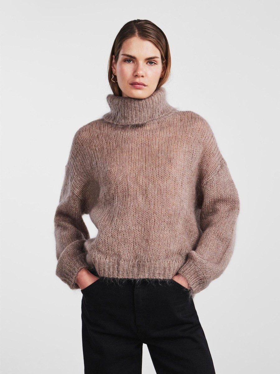 Klaer Y.A.S | Yaslambi Ls Knit Rollneck Pullover Fungi Beige