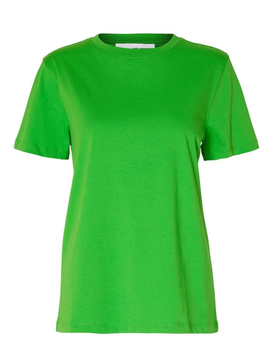 Klaer Selected Femme | Myessential Ss O-Neck Tee Classic Green