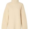 Klaer Selected Femme | Mary Ls Long Knit Roll Neck Birch Beige